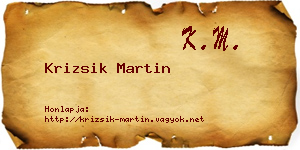 Krizsik Martin névjegykártya